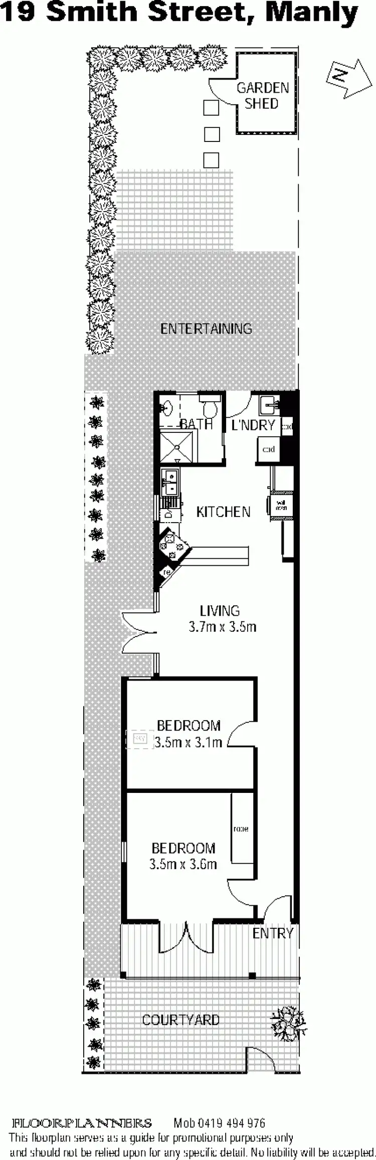 Floorplan of Homely semi-detached listing, 19 Smith Street, Manly NSW 2095