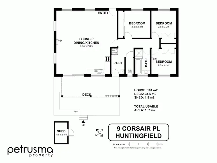 Floorplan of Homely house listing, 9 Corsair Place, Huntingfield TAS 7055