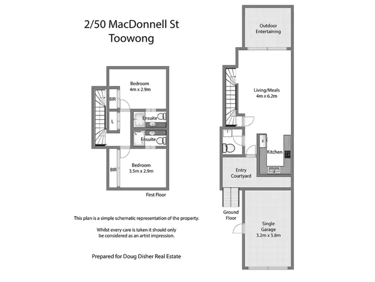 Floorplan of Homely townhouse listing, 2/50 Macdonnell Street, Toowong QLD 4066