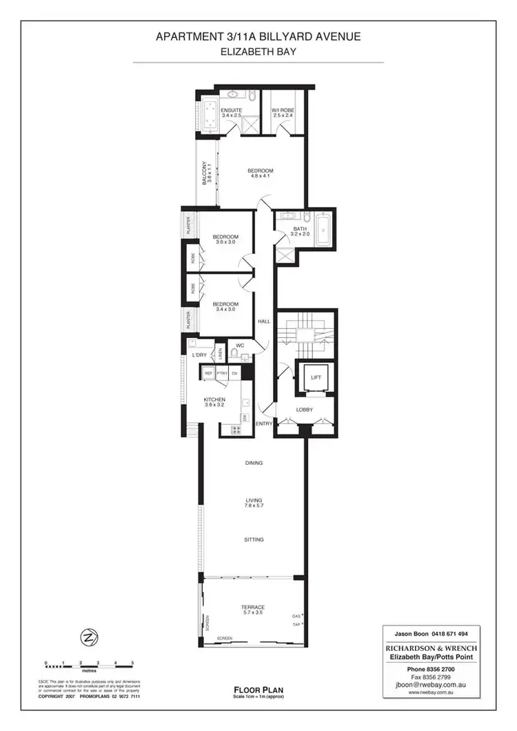 Floorplan of Homely apartment listing, 3/11A Billyard Avenue, Elizabeth Bay NSW 2011