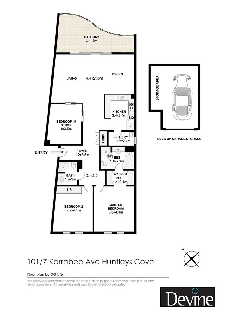 Floorplan of Homely apartment listing, 101/7 Karrabee Avenue, Huntleys Cove NSW 2111