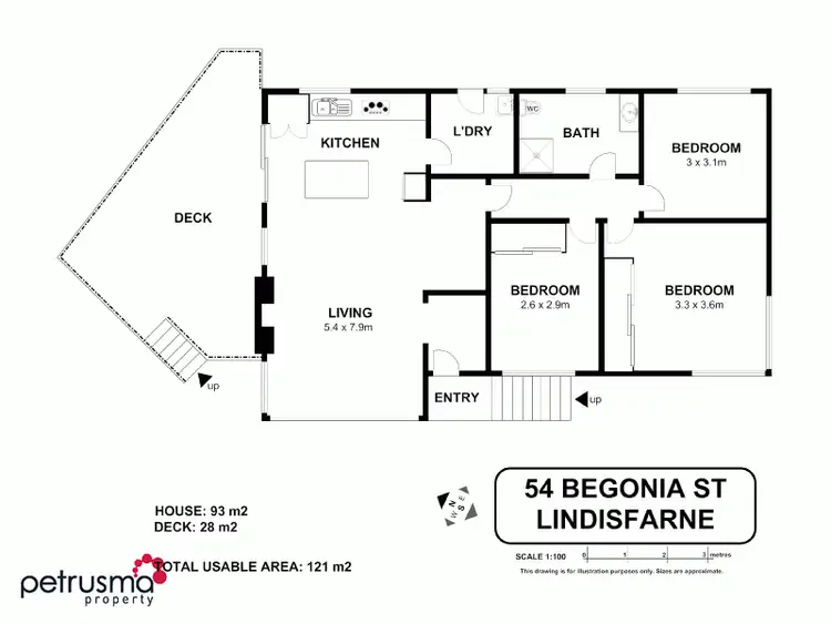 Floorplan of Homely house listing, 54 Begonia Street, Lindisfarne TAS 7015