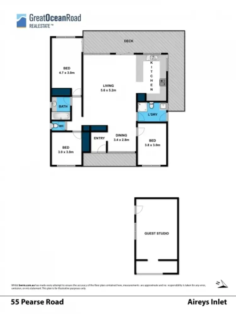 Floorplan of Homely house listing, 55 Pearse Road, Aireys Inlet VIC 3231