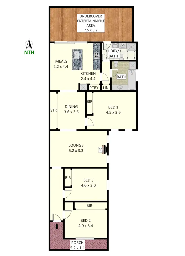Floorplan of Homely semi-detached listing, 2 Queen Street, Croydon Park NSW 2133