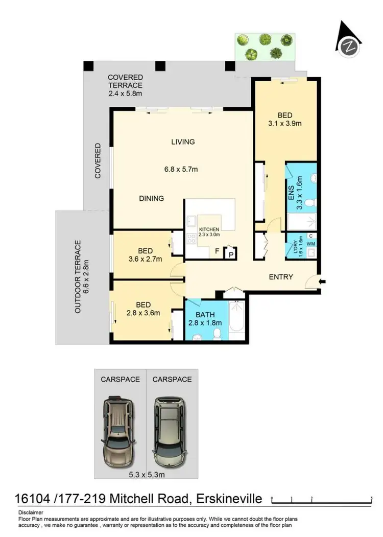 Floorplan of Homely apartment listing, 16104/177-219 Mitchell Road, Erskineville NSW 2043