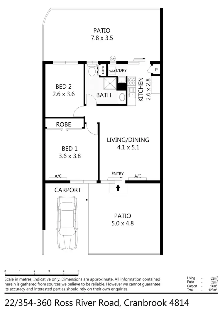 Floorplan of Homely unit listing, 22/354-356 Ross River Road, Cranbrook QLD 4814