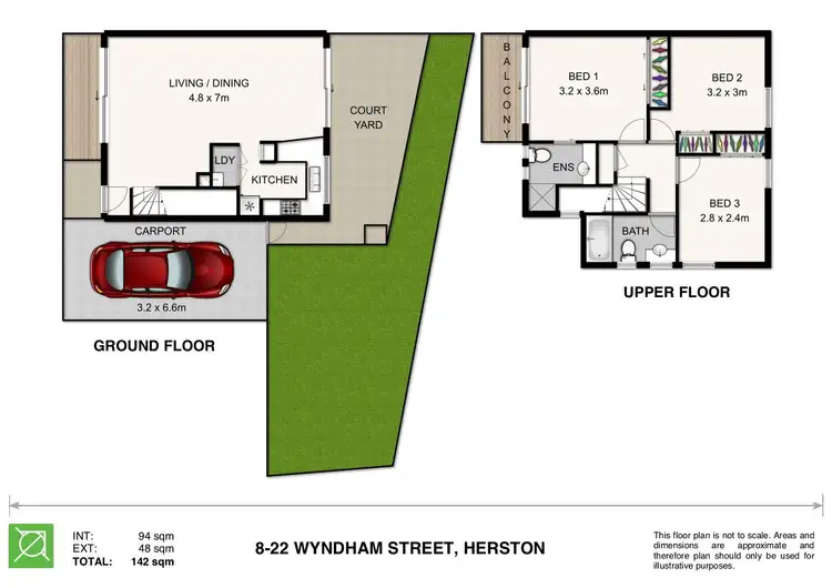 Floorplan of Homely townhouse listing, 8/22 Wyndham St, Herston QLD 4006