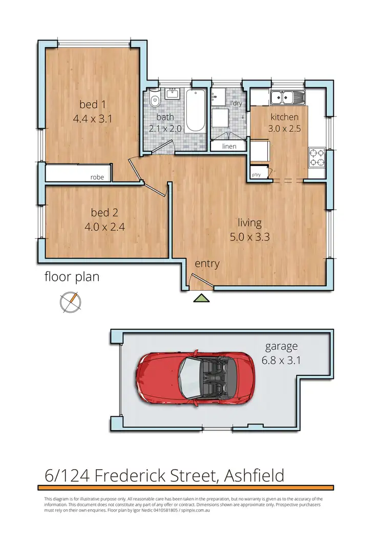 Floorplan of Homely apartment listing, 6/124 Frederick Street, Ashfield NSW 2131