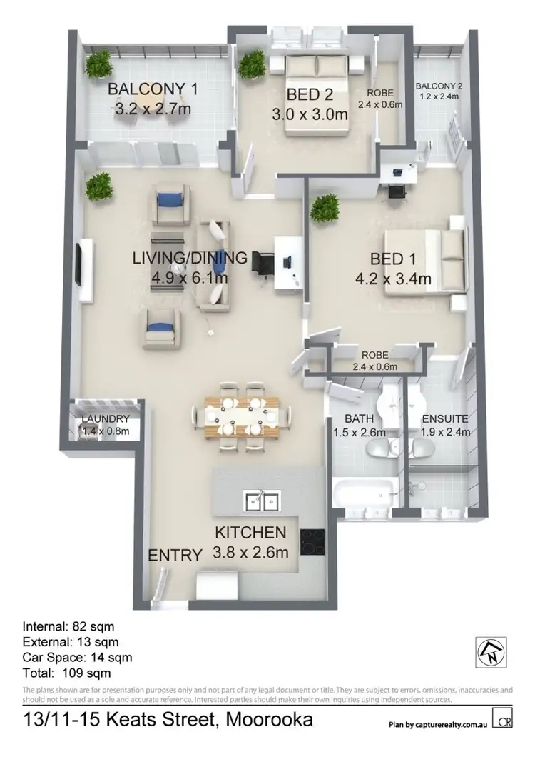 Floorplan of Homely unit listing, 13/11 Keats Street, Moorooka QLD 4105