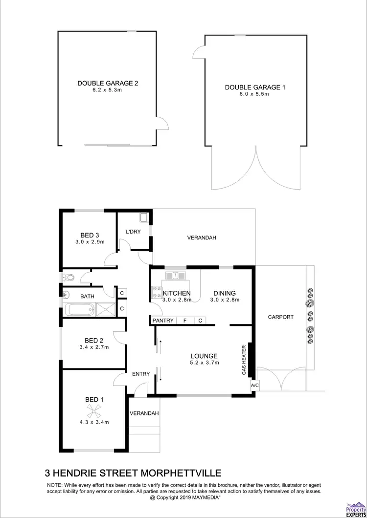 Floorplan of Homely house listing, 3 Hendrie Street, Morphettville SA 5043