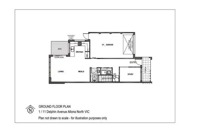 Floorplan of Homely townhouse listing, 1/11 Delphin Ave, Altona North VIC 3025