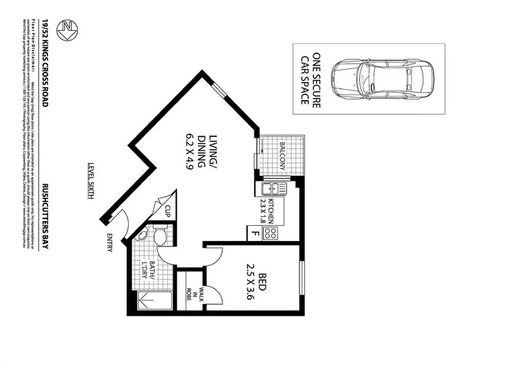 Floorplan of Homely apartment listing, 19/52 Kings Cross Road, Rushcutters Bay NSW 2011
