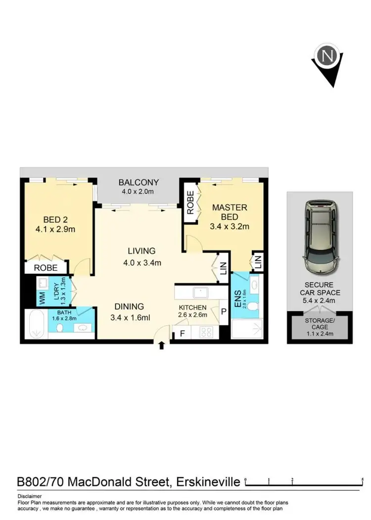 Floorplan of Homely apartment listing, B802/70 MacDonald Street, Erskineville NSW 2043