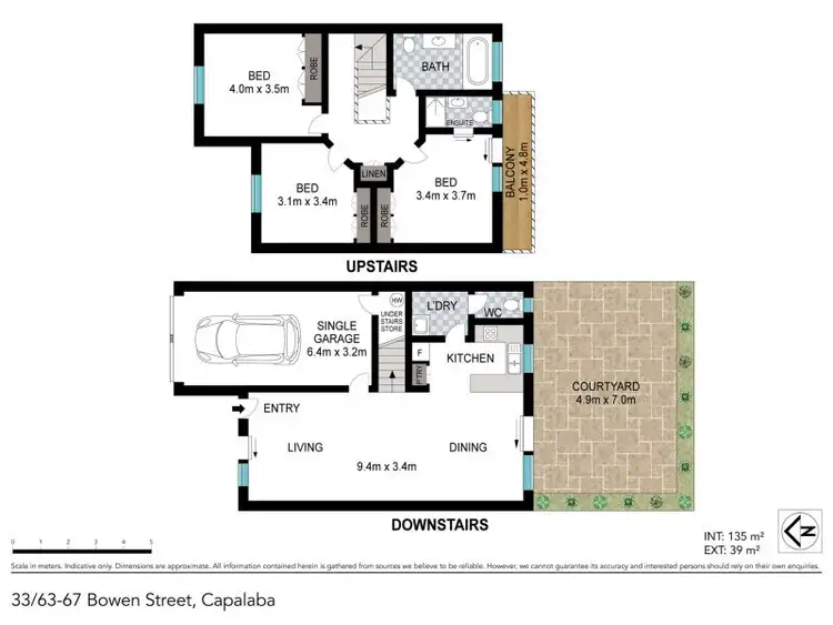 Floorplan of Homely townhouse listing, 33/63-67 Bowen St, Capalaba QLD 4157