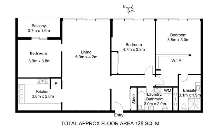 Floorplan of Homely apartment listing, 24B 'Condor'/2 Riverview Parade Riverview Parade, Surfers Paradise QLD 4217