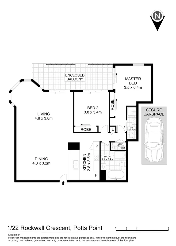 Floorplan of Homely apartment listing, 1/22 Rockwall Crescent, Potts Point NSW 2011