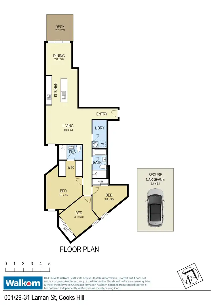 Floorplan of Homely apartment listing, 1/29-31 Laman Street, Cooks Hill NSW 2300