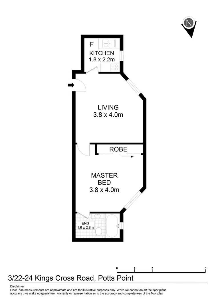 Floorplan of Homely apartment listing, 3/22-24 Kings Cross Road, Potts Point NSW 2011