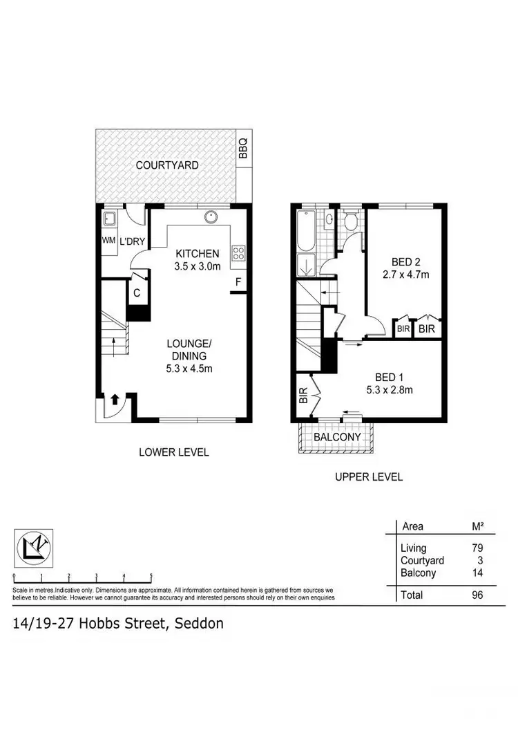 Floorplan of Homely townhouse listing, 14/19-27 Hobbs Street, Seddon VIC 3011