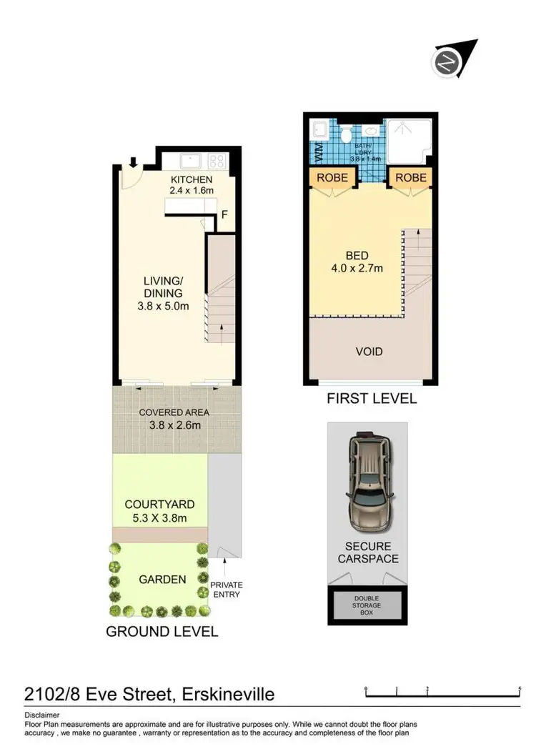 Floorplan of Homely apartment listing, 2102/8 Eve Street, Erskineville NSW 2043