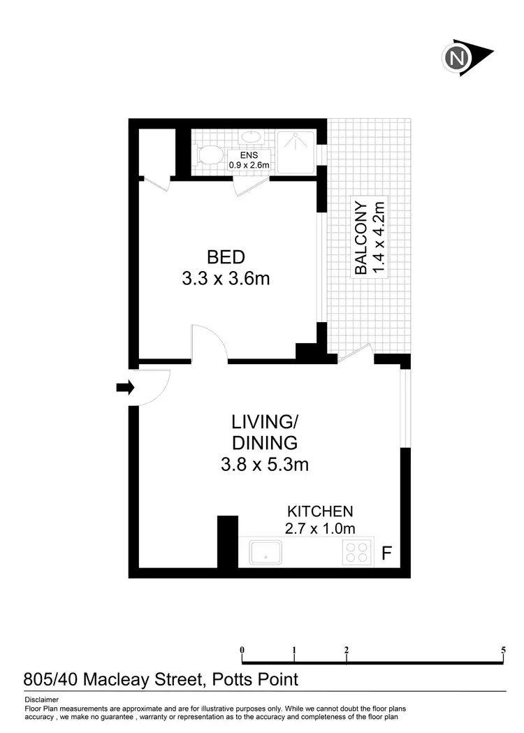 Floorplan of Homely apartment listing, 805/40 Macleay Street, Potts Point NSW 2011