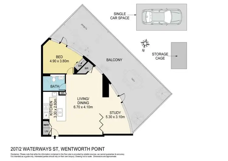 Floorplan of Homely apartment listing, 207/2 Waterways Street, Wentworth Point NSW 2127