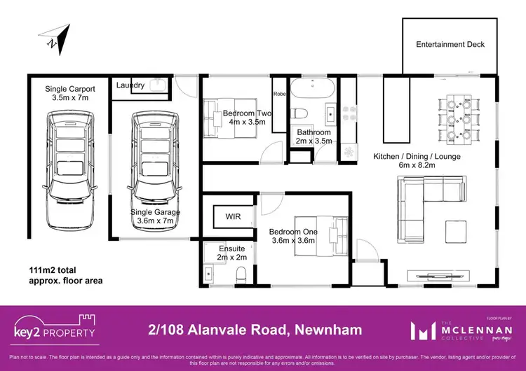 Floorplan of Homely unit listing, 2/108 Alanvale Road, Newnham TAS 7248