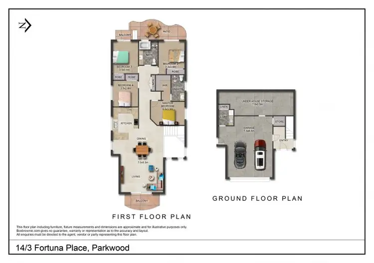 Floorplan of Homely townhouse listing, 14/3 Fortuna Place, Parkwood QLD 4214