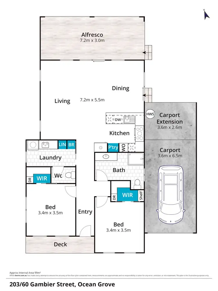 Floorplan of Homely house listing, 203/60 Gambier Street, Ocean Grove VIC 3226