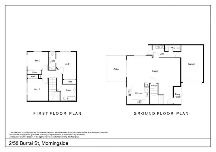Floorplan of Homely townhouse listing, 2/58 Burrai Street, Morningside QLD 4170