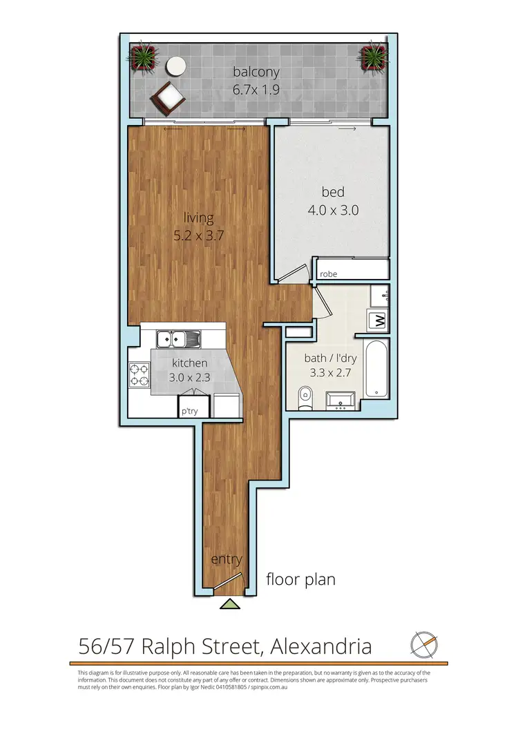 Floorplan of Homely apartment listing, 56/57 Ralph St, Alexandria NSW 2015