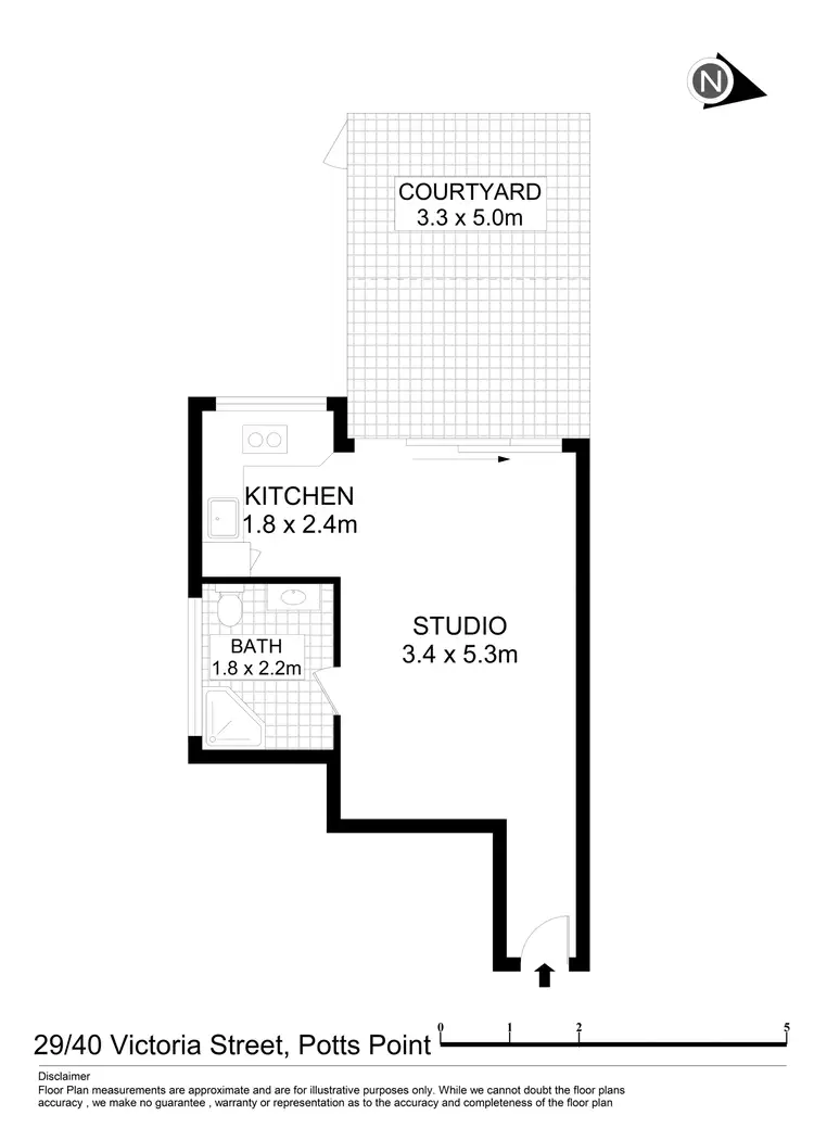 Floorplan of Homely studio listing, 29/40 Victoria Street, Potts Point NSW 2011