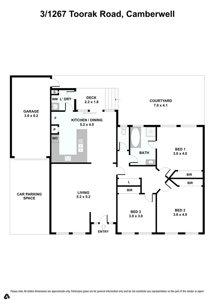Floorplan of Homely villa listing, 3/1267 Toorak Road, Camberwell VIC 3124