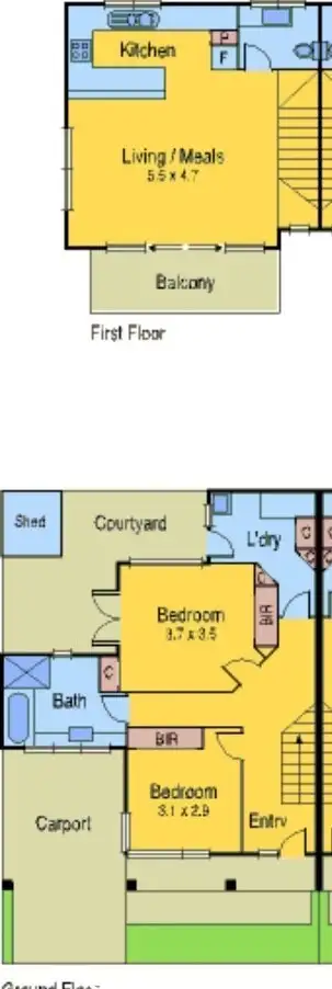 Floorplan of Homely townhouse listing, 1A Knox Street, Yarraville VIC 3013