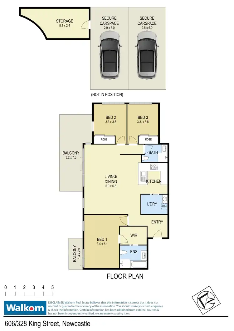 Floorplan of Homely apartment listing, 606/328 King Street, Newcastle NSW 2300