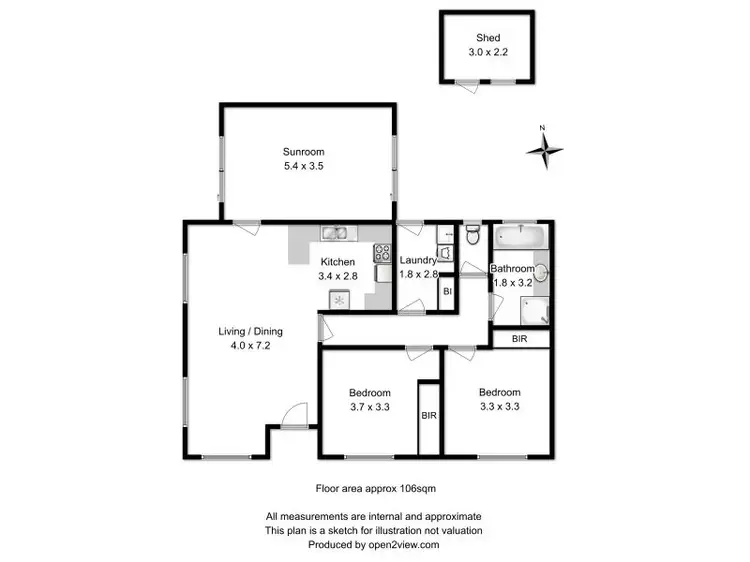 Floorplan of Homely unit listing, 1/4 Pollock Place, Sorell TAS 7172