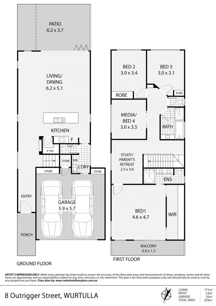 Floorplan of Homely house listing, 8 Outrigger Street, Wurtulla QLD 4575