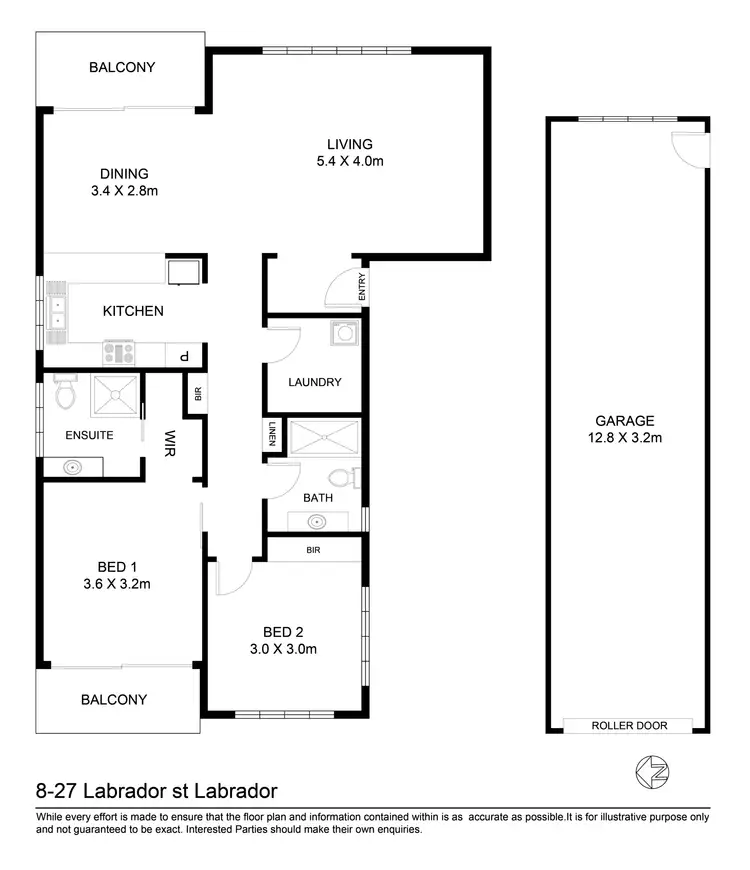 Floorplan of Homely unit listing, 8/27 Labrador St, Labrador QLD 4215