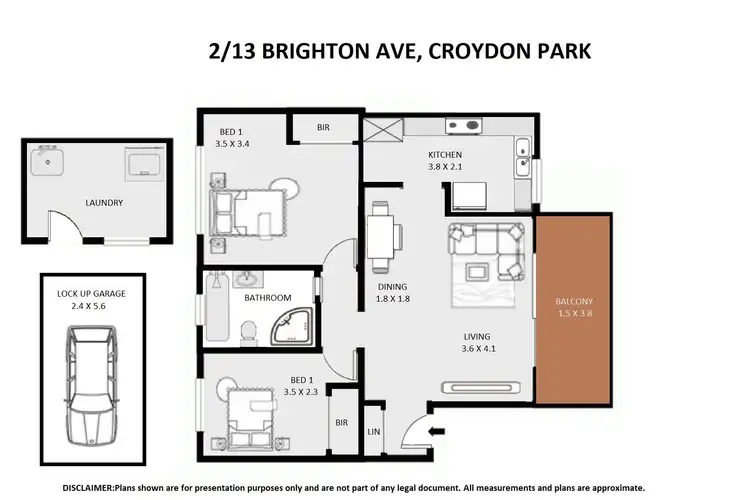 Floorplan of Homely apartment listing, 2/13 Brighton Avenue, Croydon Park NSW 2133