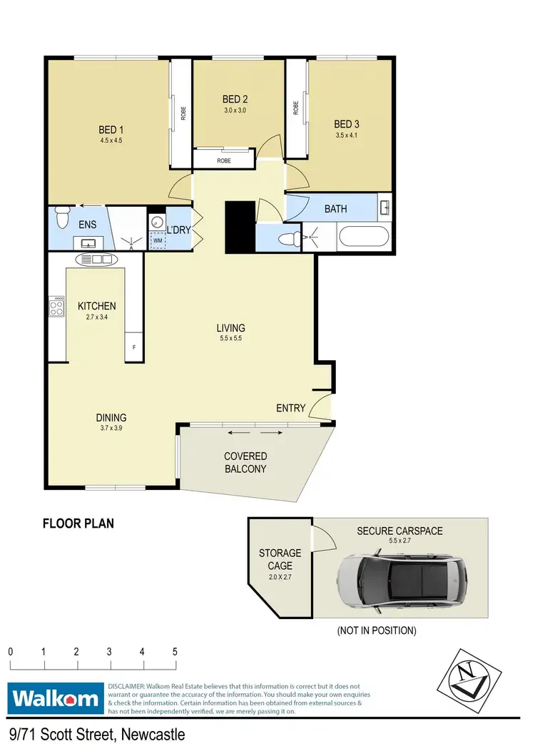 Floorplan of Homely apartment listing, 9/71 Scott Street, Newcastle NSW 2300