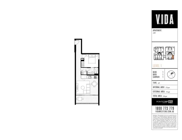 Floorplan of Homely apartment listing, 209/21 Buchanan Street, West End QLD 4101