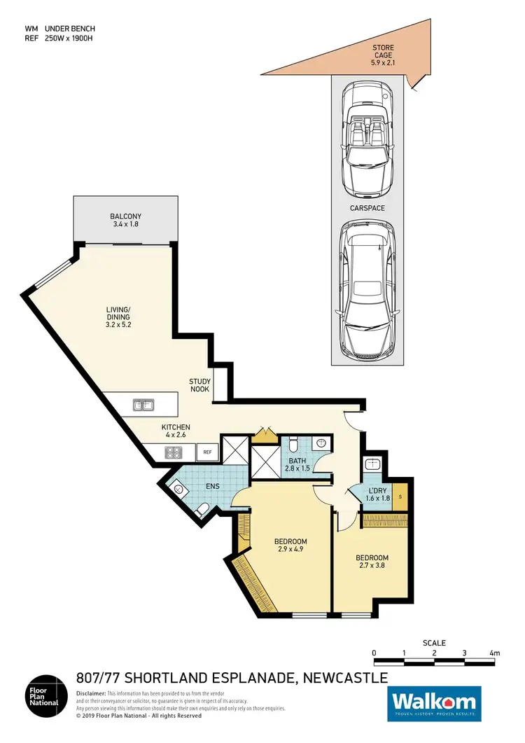 Floorplan of Homely apartment listing, 807/77 Shortland Esplanade, Newcastle NSW 2300