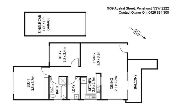 Floorplan of Homely apartment listing, 9/39 Austral Street, Penshurst NSW 2222
