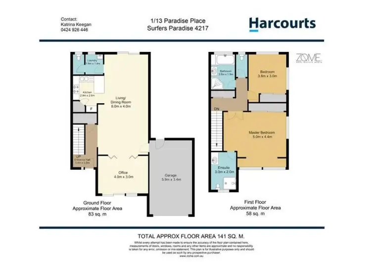 Floorplan of Homely townhouse listing, 1/13 Paradise Place, Surfers Paradise QLD 4217