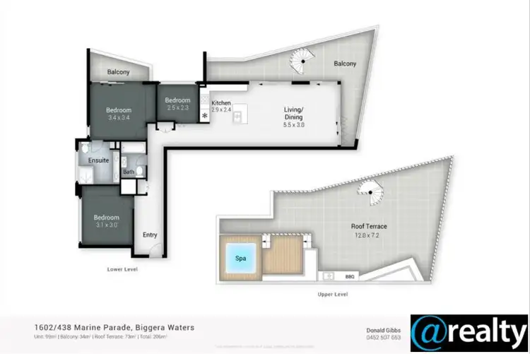 Floorplan of Homely apartment listing, 1602/438 Marine Parade, Biggera Waters QLD 4216
