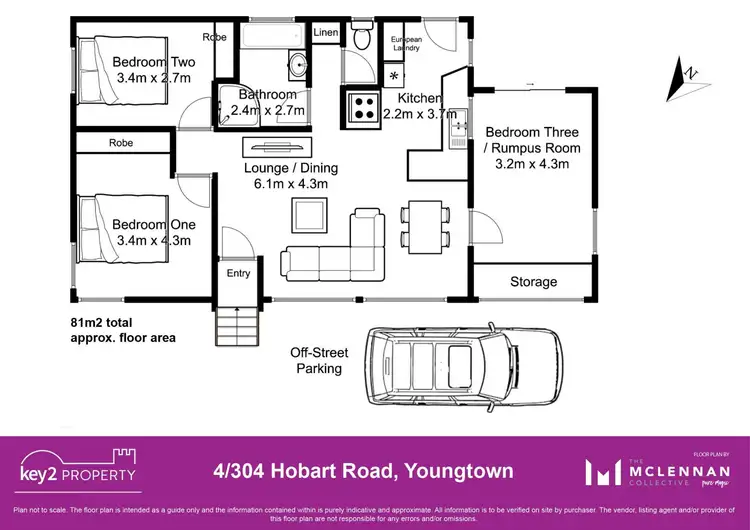 Floorplan of Homely unit listing, 4/304 Hobart Road, Youngtown TAS 7249