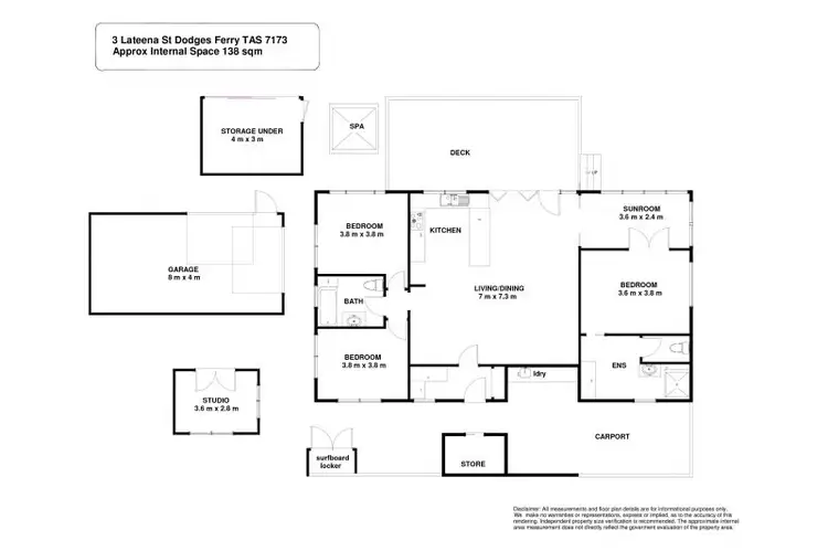 Floorplan of Homely house listing, 3 Lateena St, Dodges Ferry TAS 7173