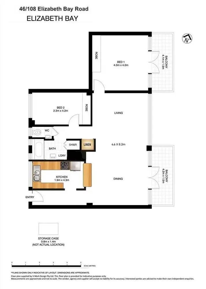 Floorplan of Homely apartment listing, 46/108 Elizabeth Bay Road, Elizabeth Bay NSW 2011