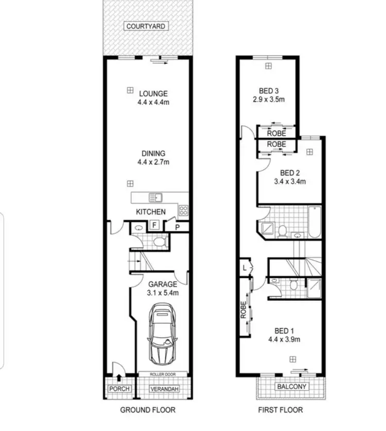 Floorplan of Homely townhouse listing, 47D Trinity Circuit, Mawson Lakes SA 5095
