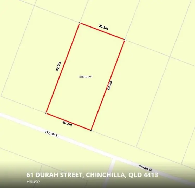 Floorplan of Homely land listing, 61 Durah St, Chinchilla QLD 4413